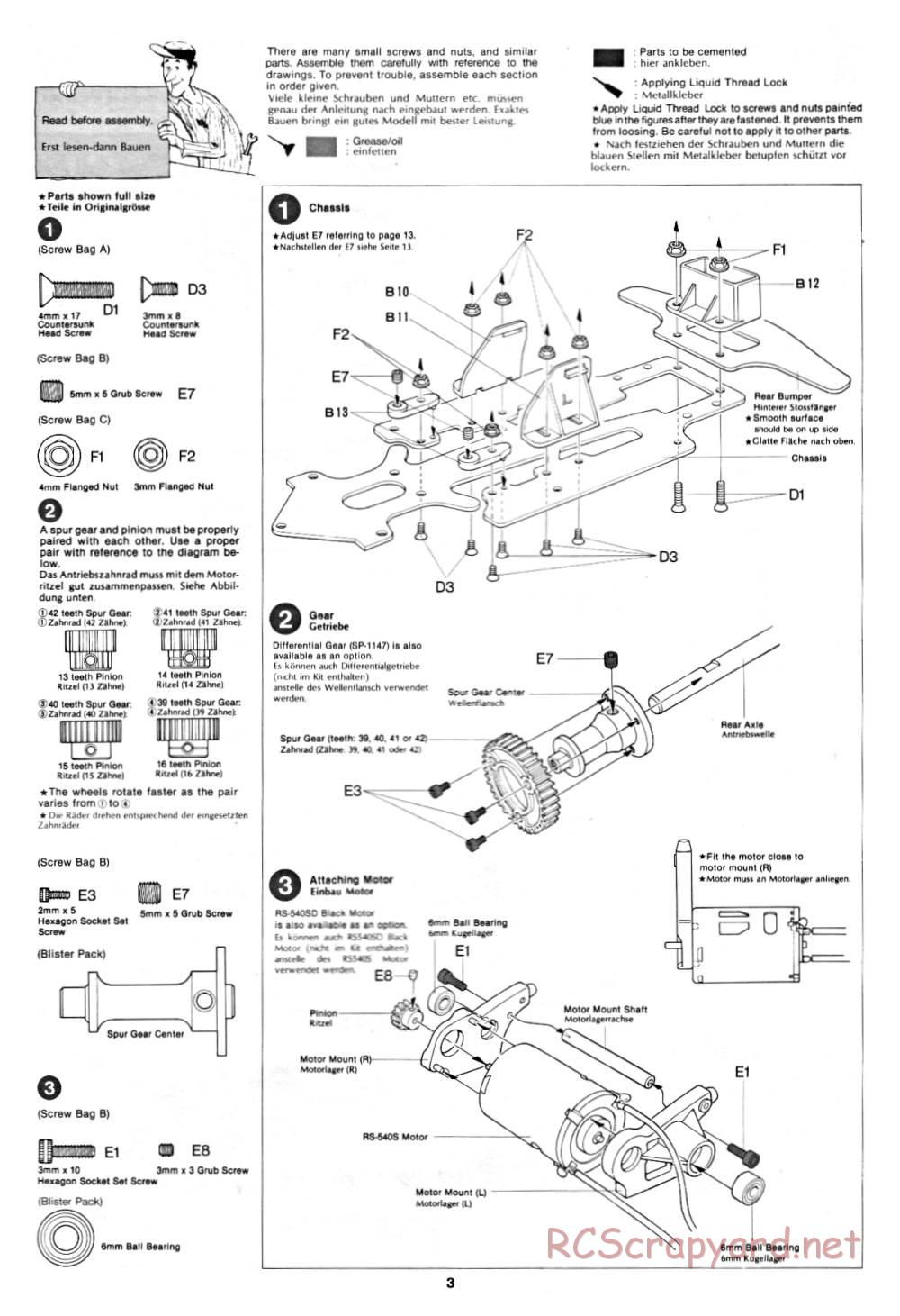 Tamiya - Datsun 280ZX - 58022 - Manual - Page 3