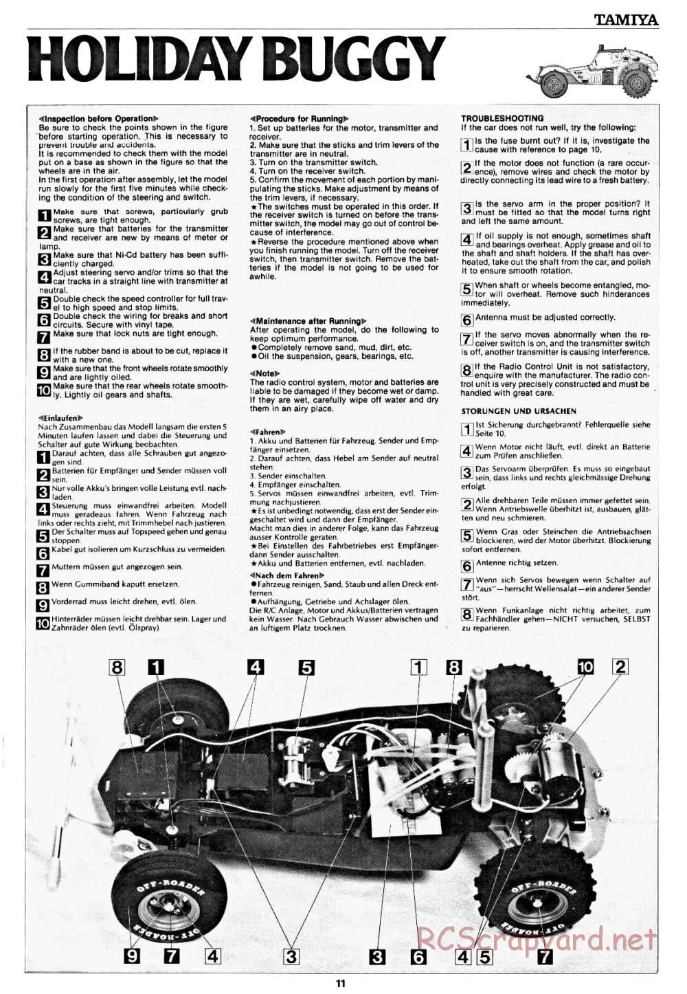 Tamiya - Holiday Buggy - 58023 - Manual - Page 11