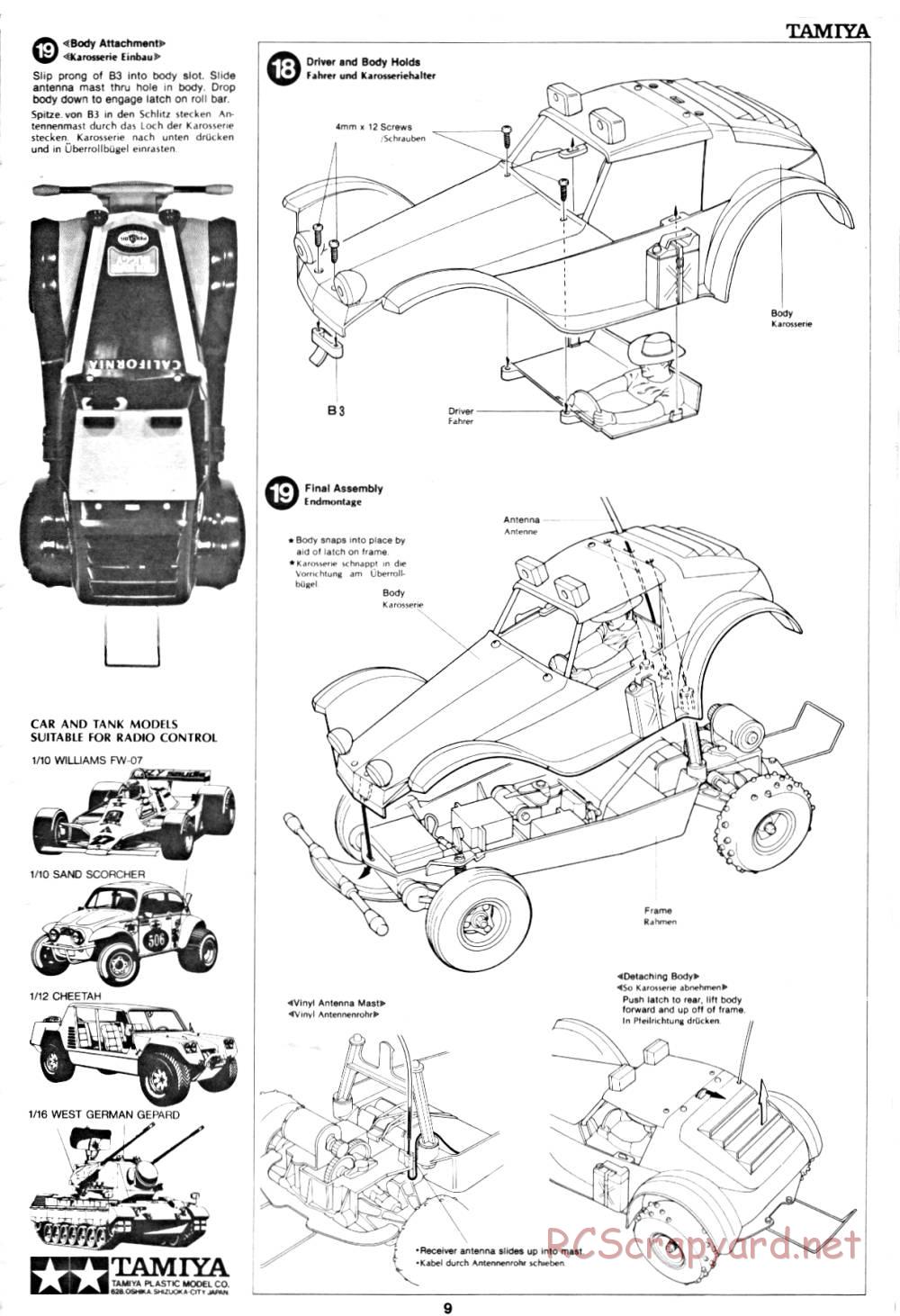 Tamiya - Holiday Buggy - 58023 - Manual - Page 9