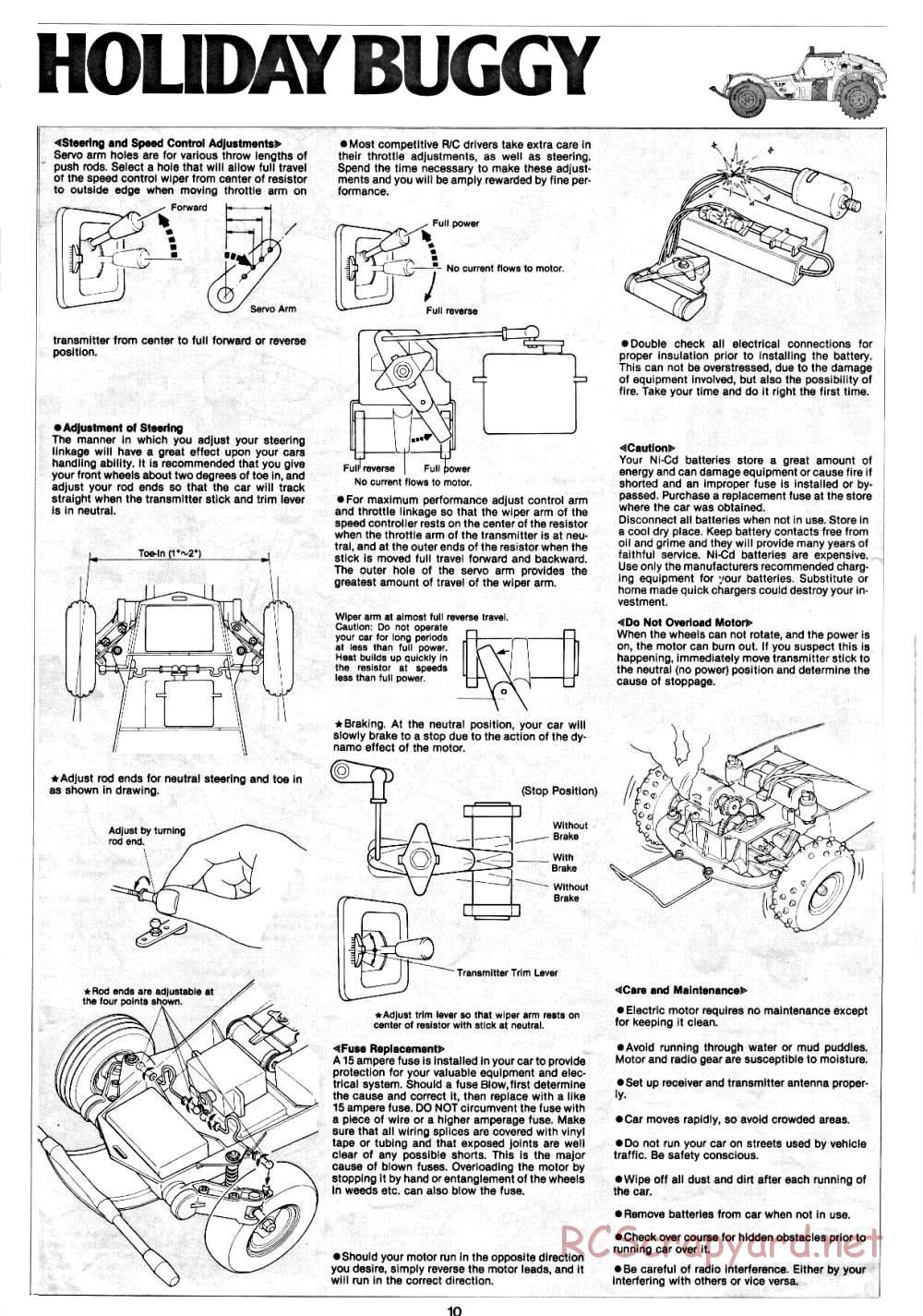 Tamiya - Holiday Buggy - 58023 - Manual - Page 10