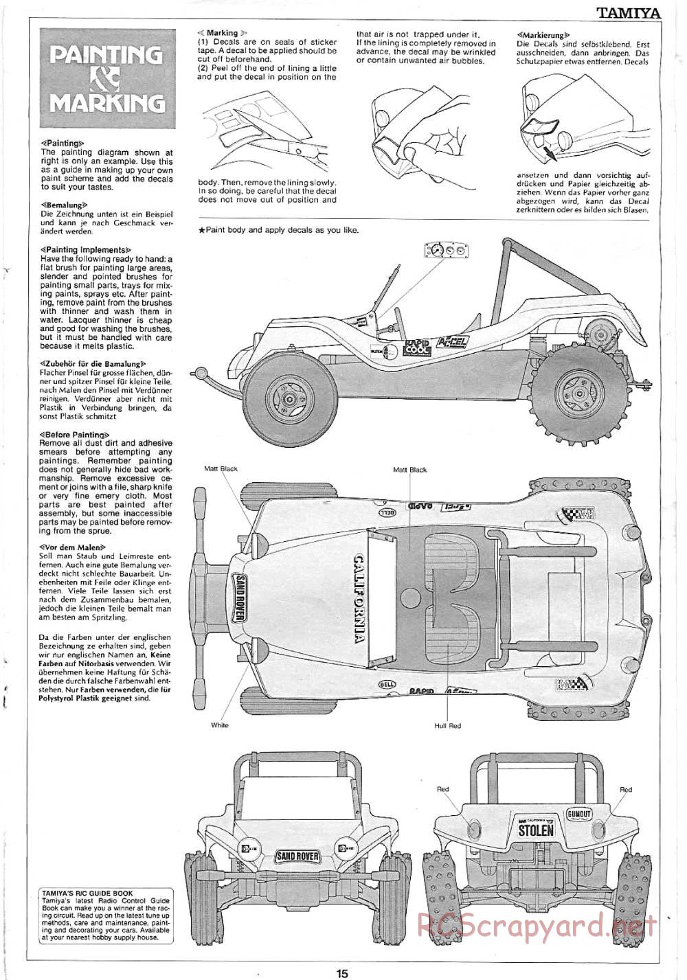 Tamiya - Sand Rover - 58024 - Manual - Page 15
