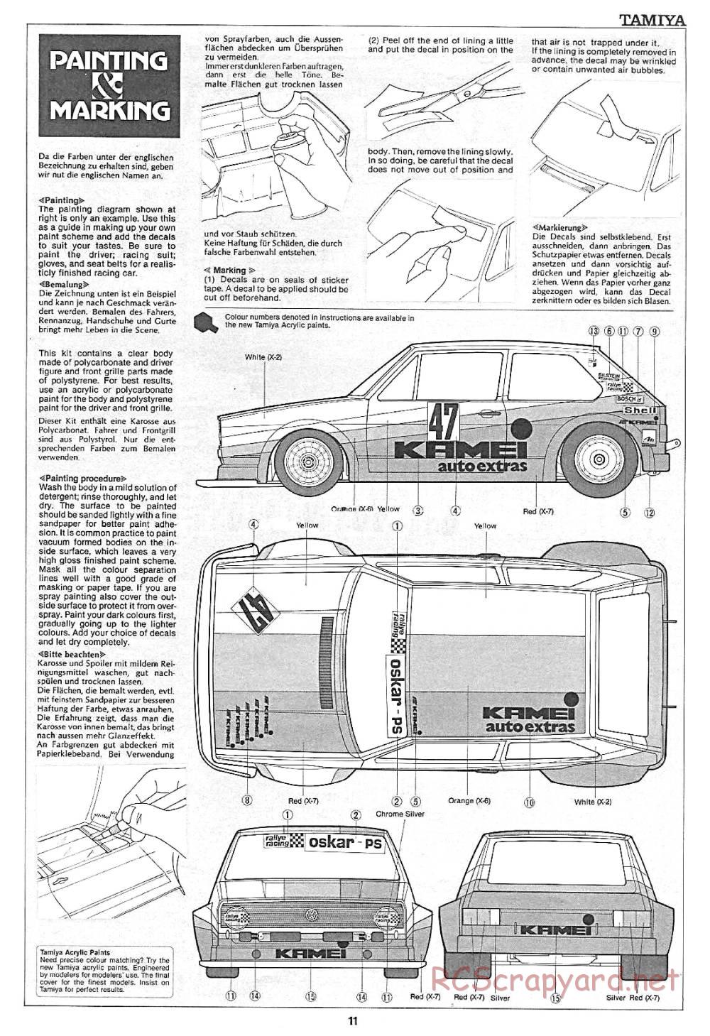Tamiya - VW Golf Racing Group 2 (CS) - 58025 - Manual - Page 11