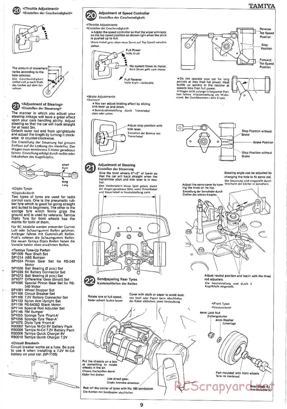 Tamiya - VW Golf Racing Group 2 (CS) - 58025 - Manual - Page 9