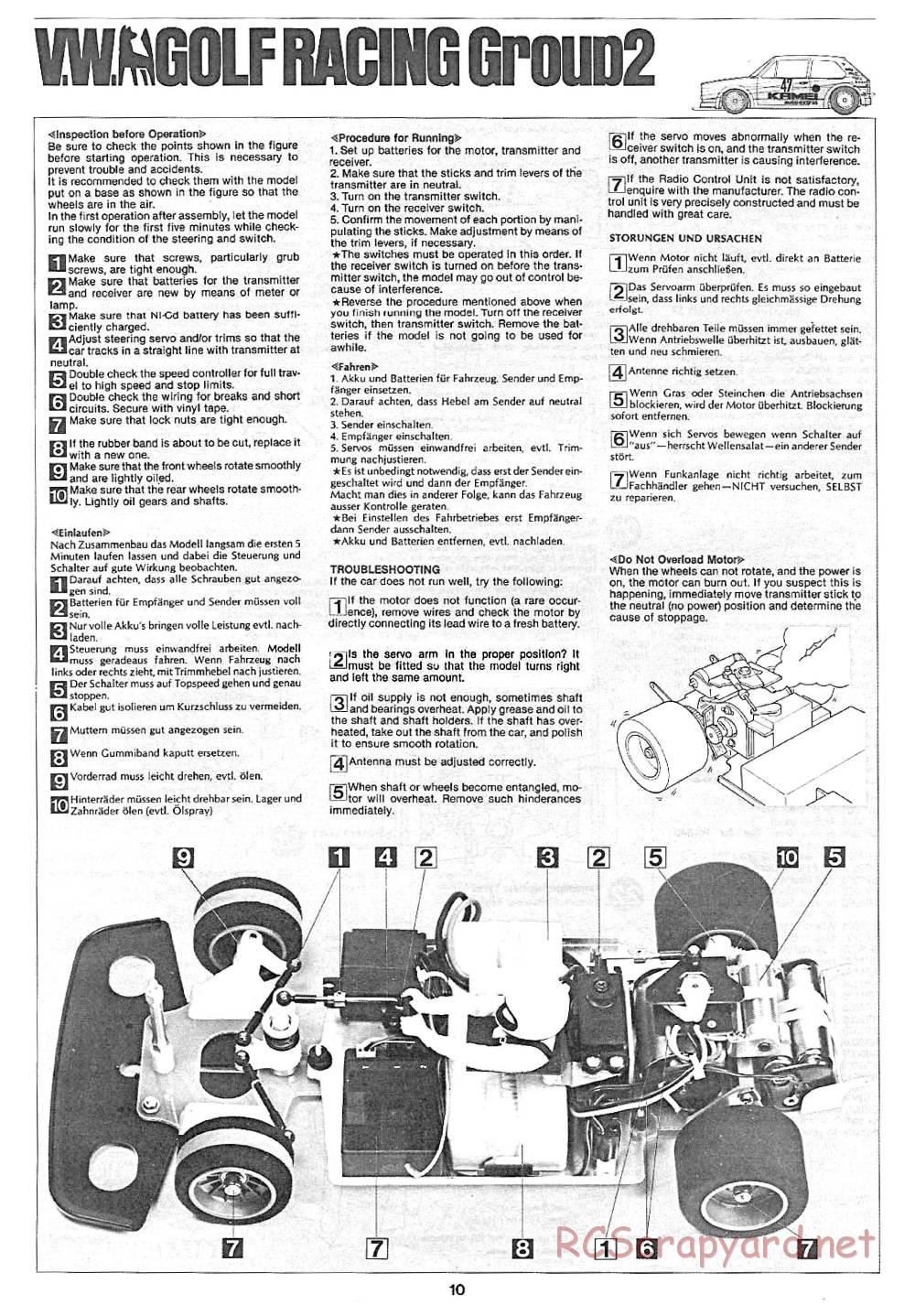 Tamiya - VW Golf Racing Group 2 (CS) - 58025 - Manual - Page 10