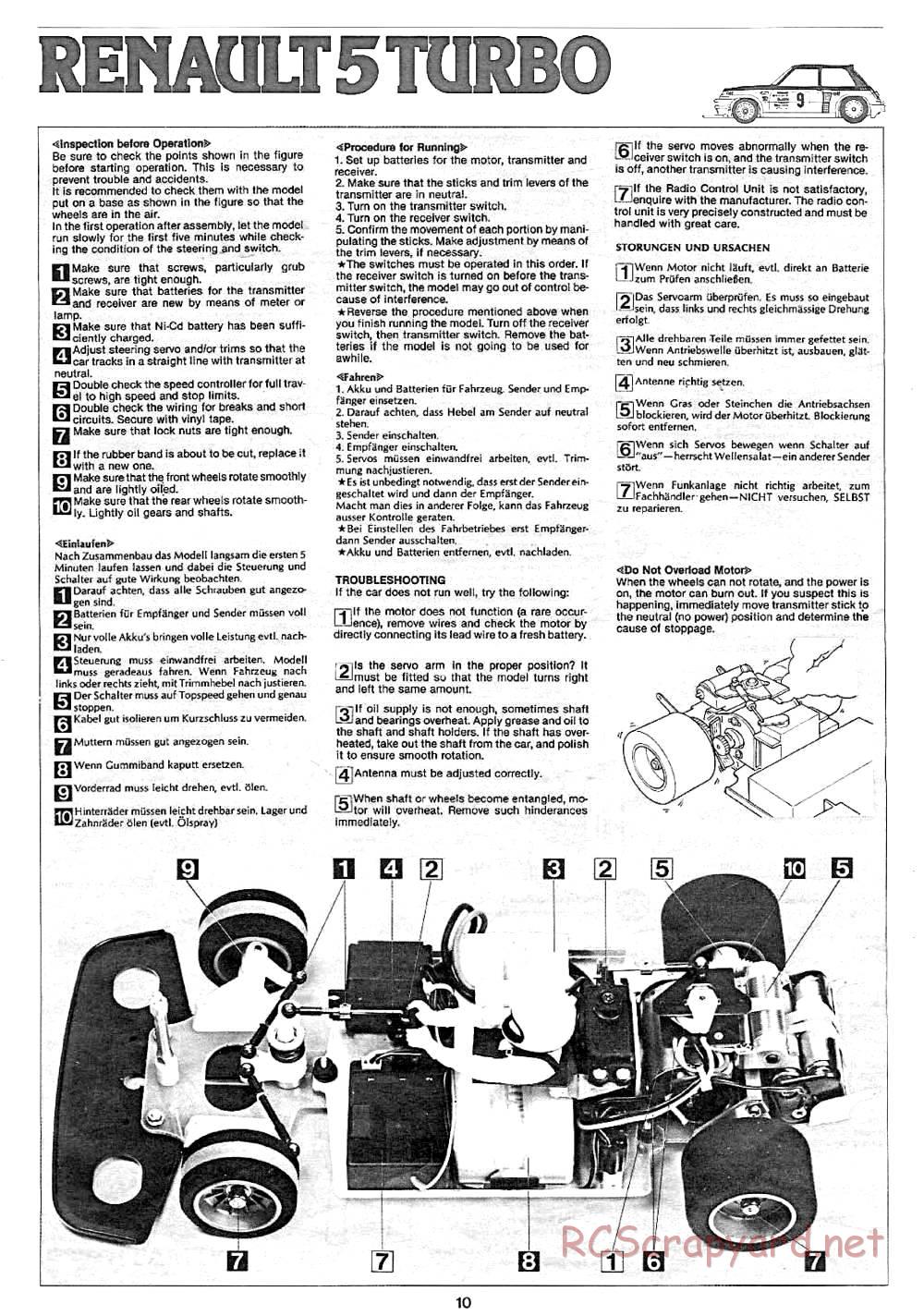 Tamiya - Renault 5 Turbo (CS) - 58026 - Manual - Page 10