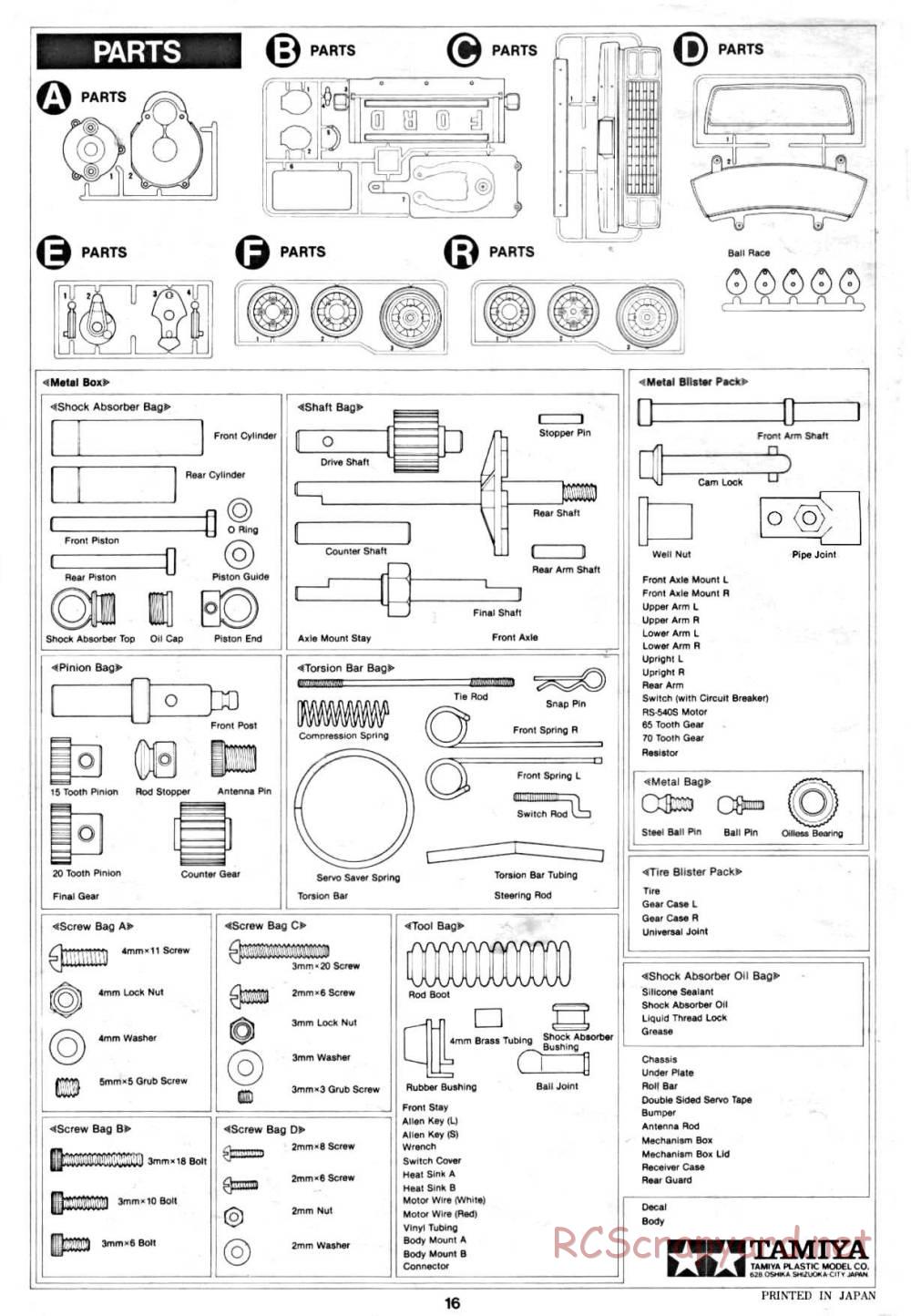 Tamiya - Ford F-150 Ranger XLT - 58027 - Manual - Page 16