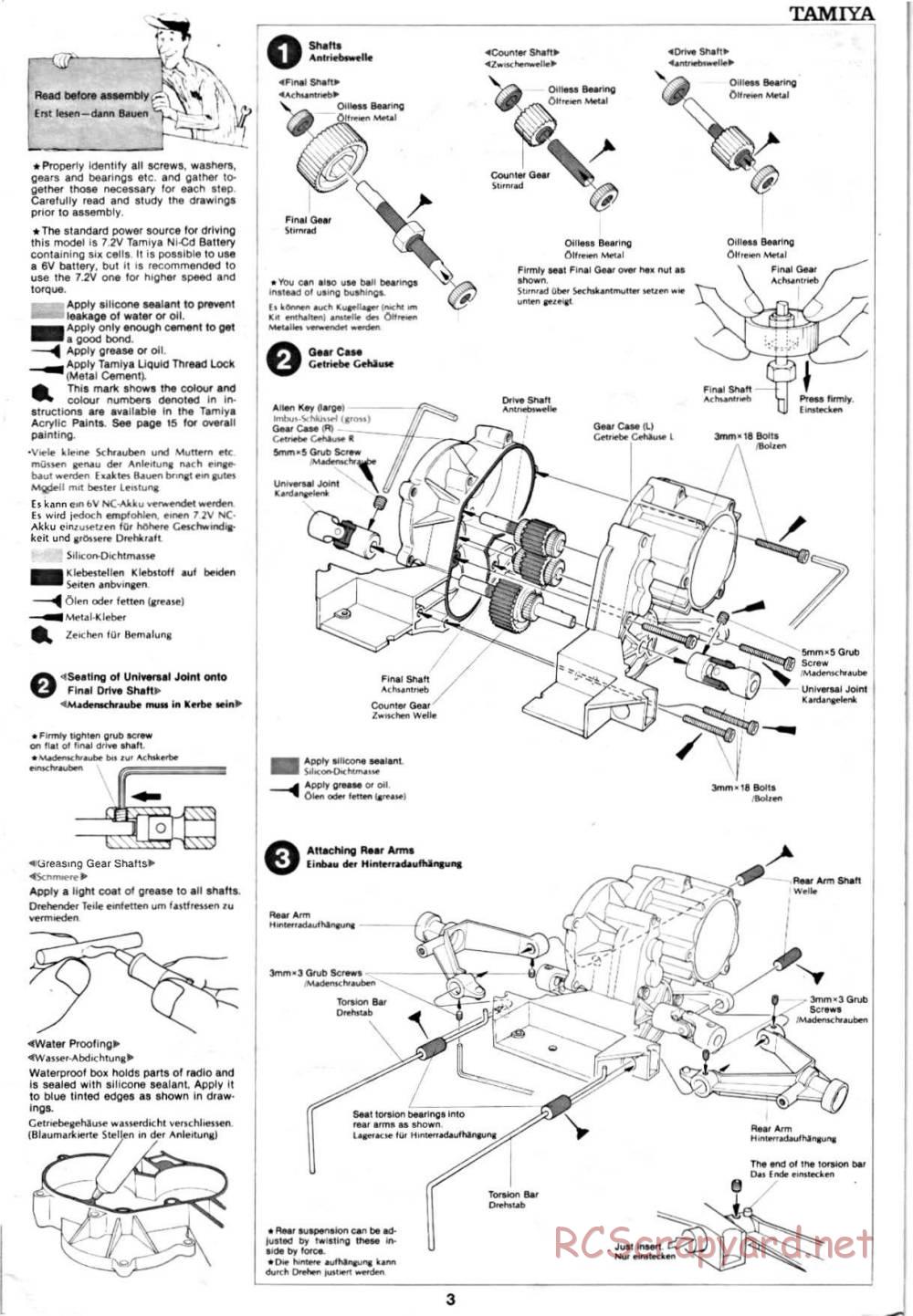Tamiya - Ford F-150 Ranger XLT - 58027 - Manual - Page 3