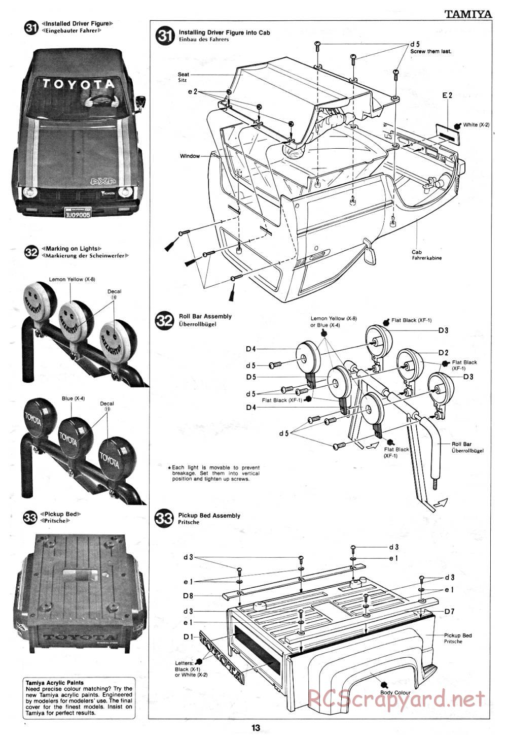 Tamiya - Toyota 4x4 Pick-Up - 58028 - Manual - Page 13
