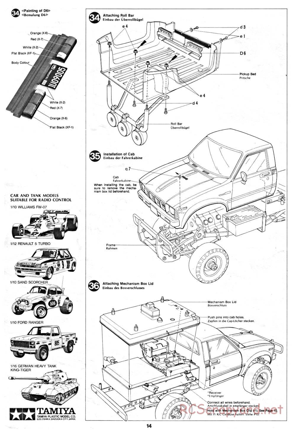 Tamiya - Toyota 4x4 Pick-Up - 58028 - Manual - Page 14