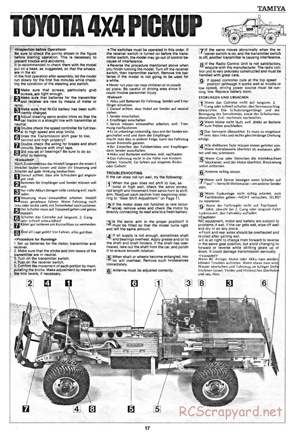 Tamiya - Toyota 4x4 Pick-Up - 58028 - Manual - Page 17