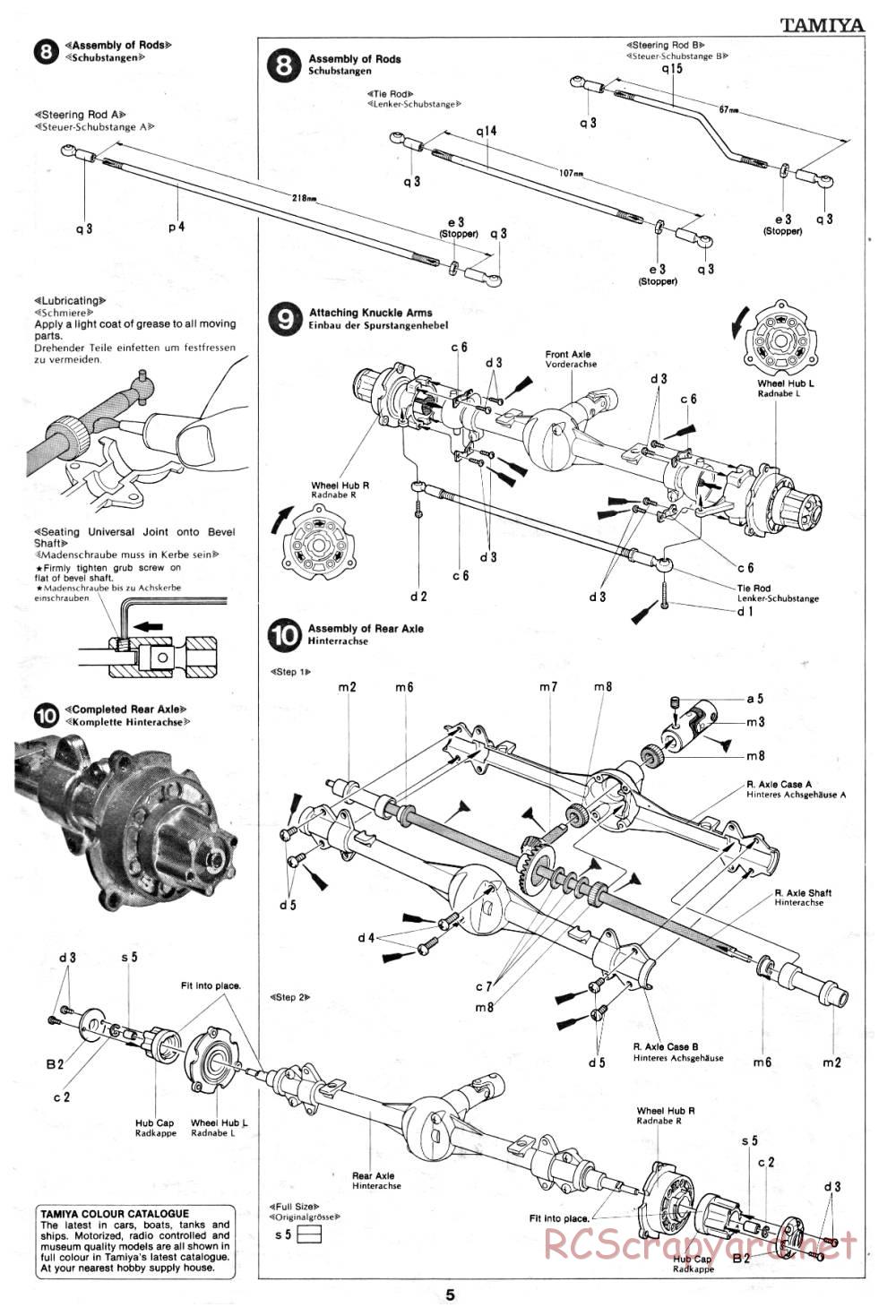 Tamiya - Toyota 4x4 Pick-Up - 58028 - Manual - Page 5