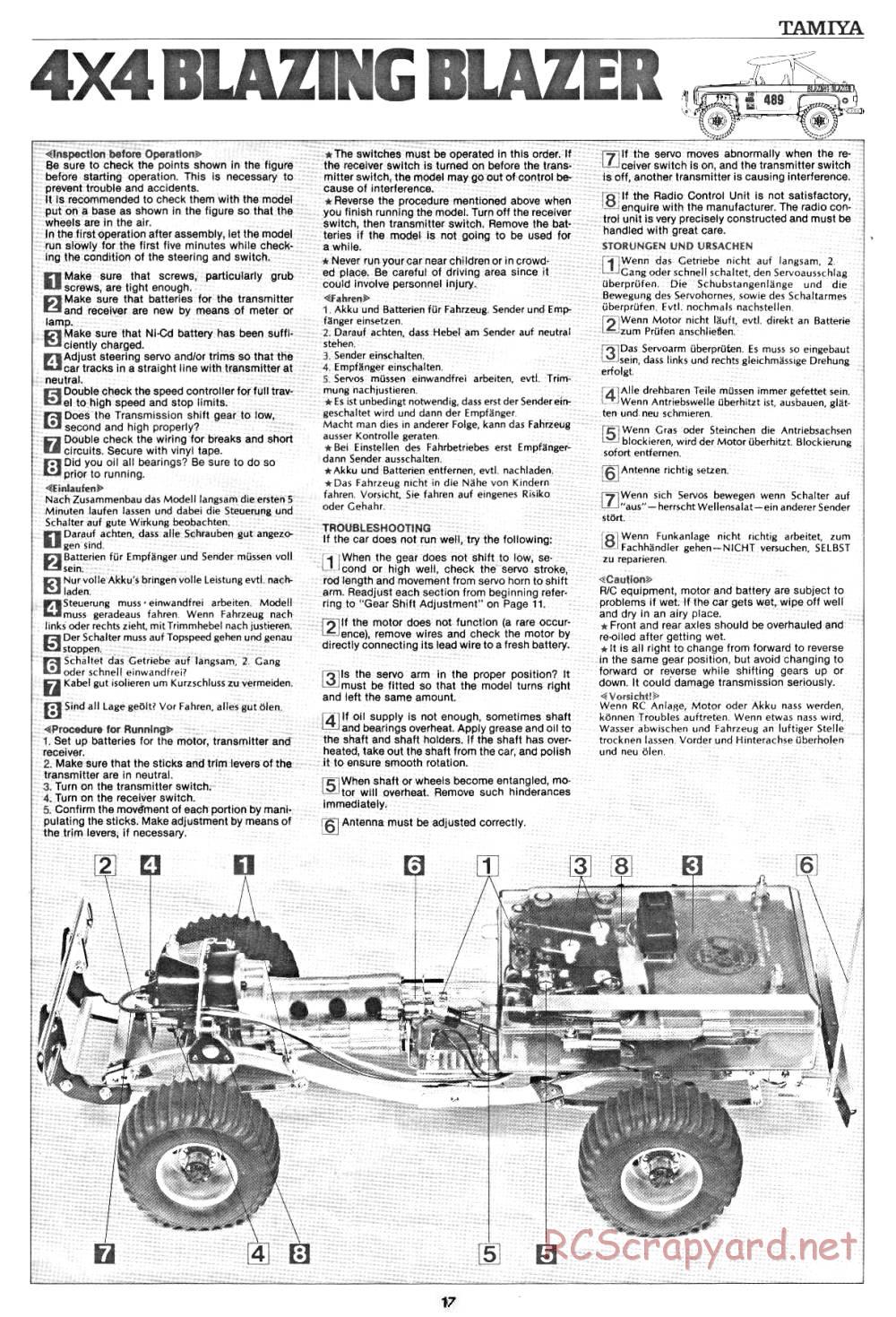 Tamiya - Blazing Blazer - 58029 - Manual - Page 17