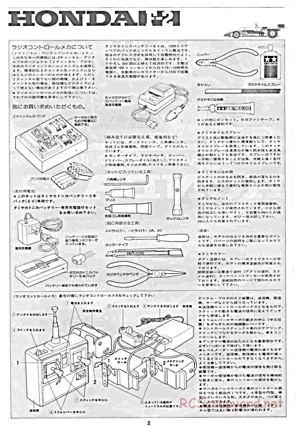 Tamiya - Honda F2 (CS) - 58030 - Manual - Page 2