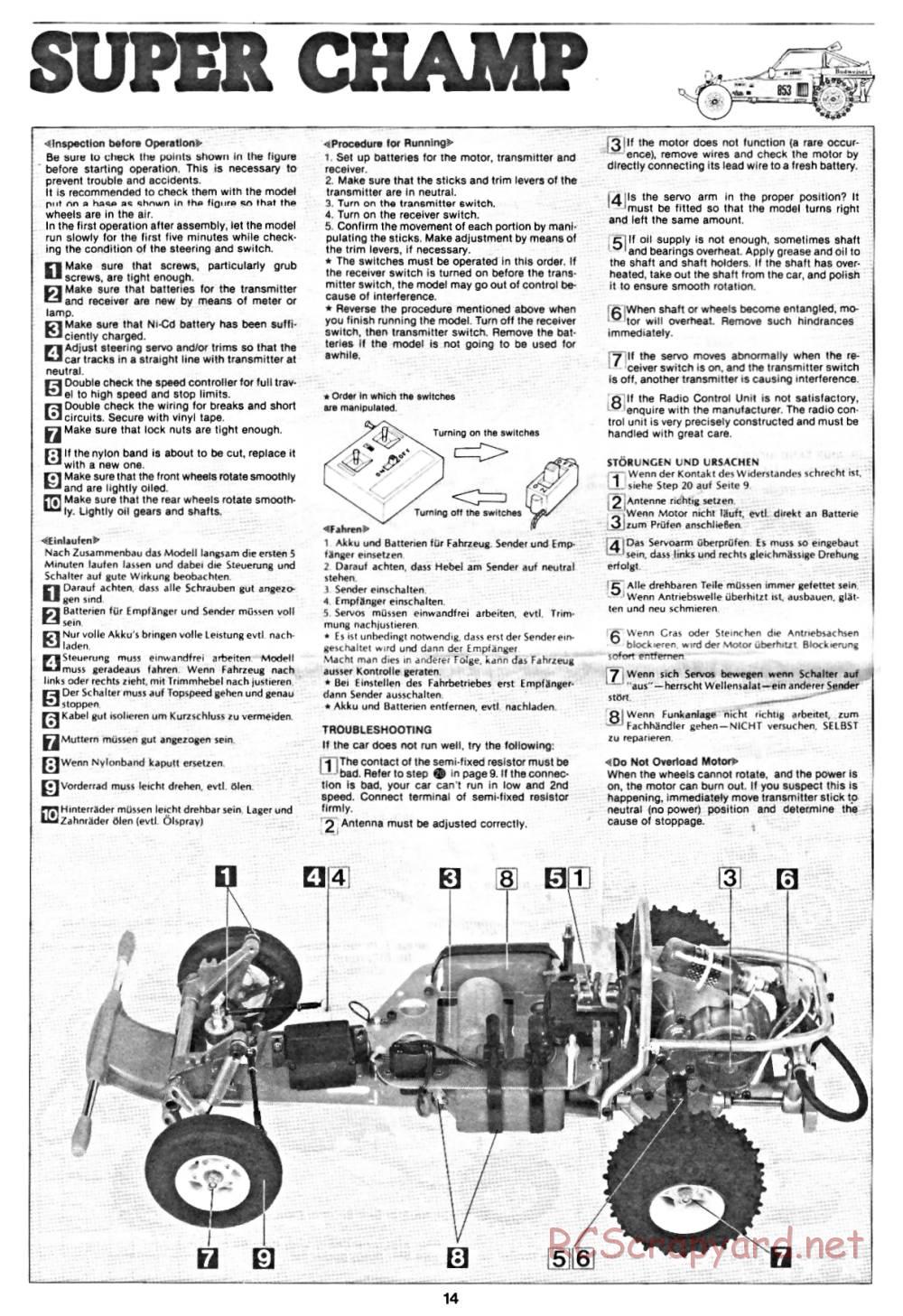 Tamiya - Super Champ - 58034 - Manual - Page 14