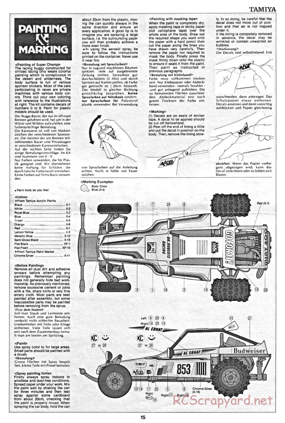 Tamiya - Super Champ - 58034 - Manual - Page 15