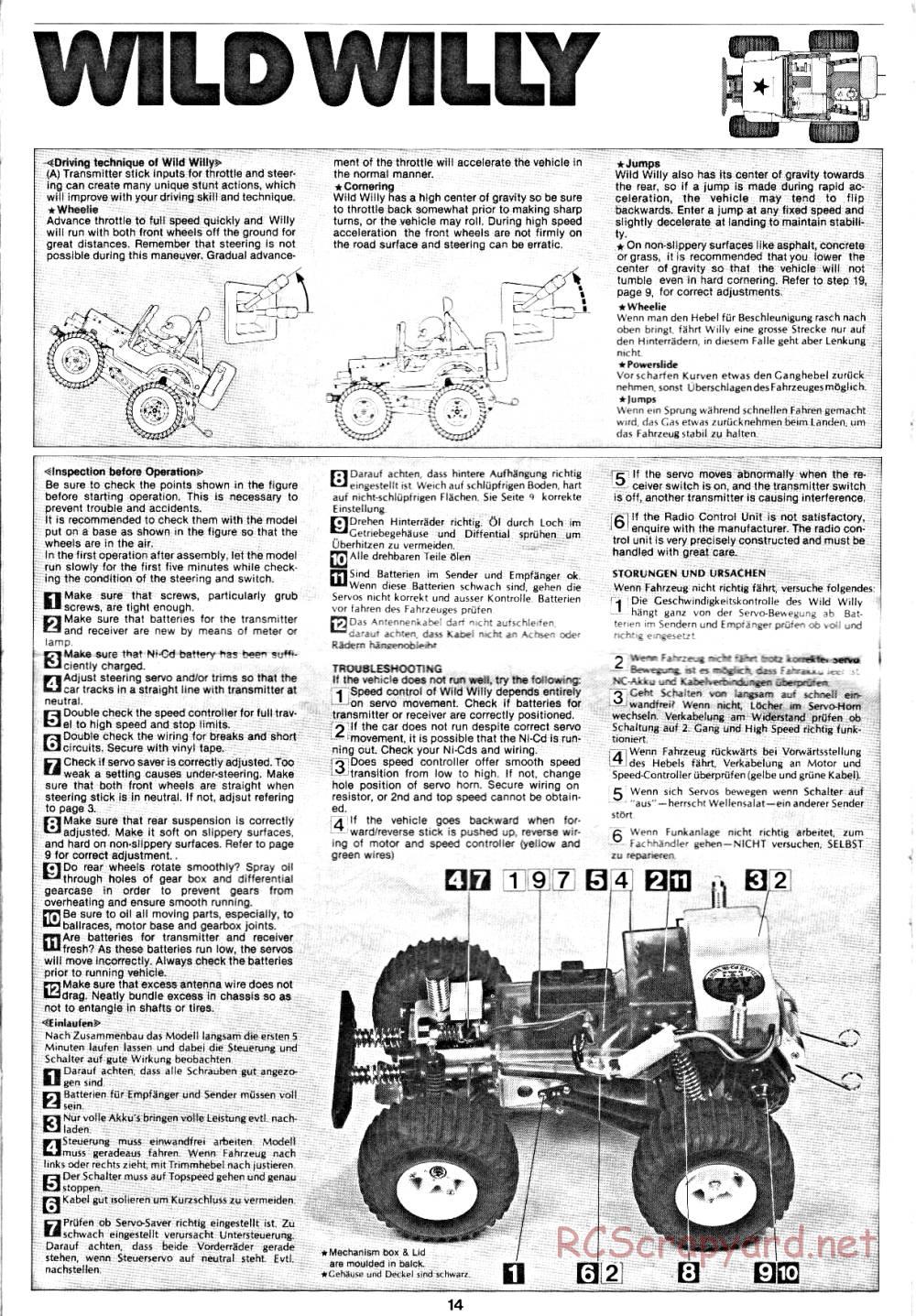 Tamiya - Wild Willy, Willys M38 - 58035 - Manual - Page 14