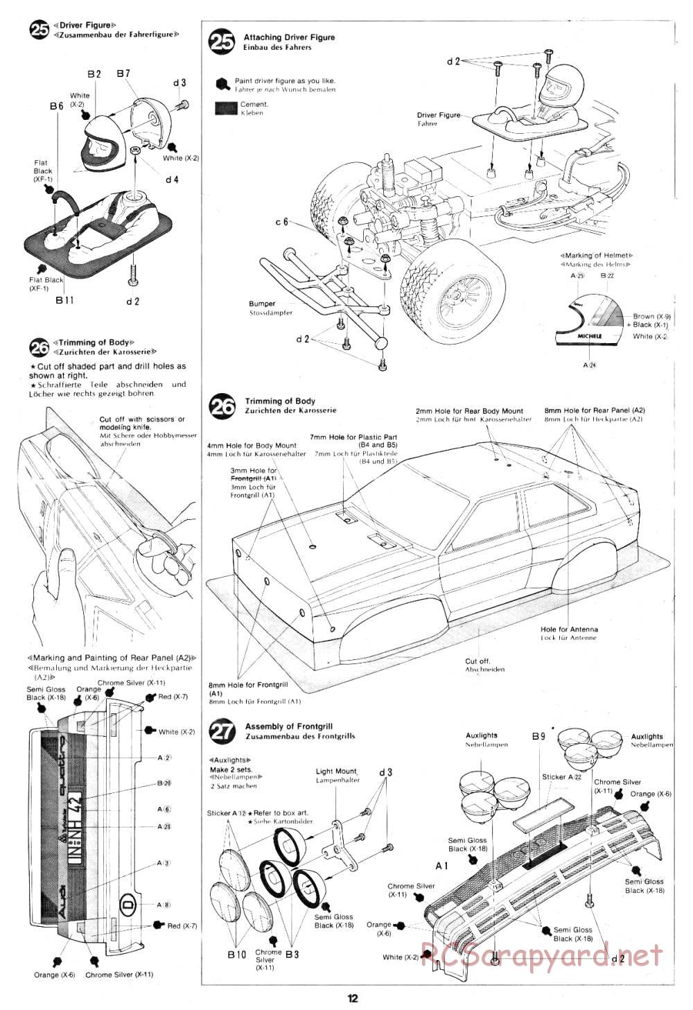 Tamiya - Audi Quattro Rally - 58036 - Manual - Page 12