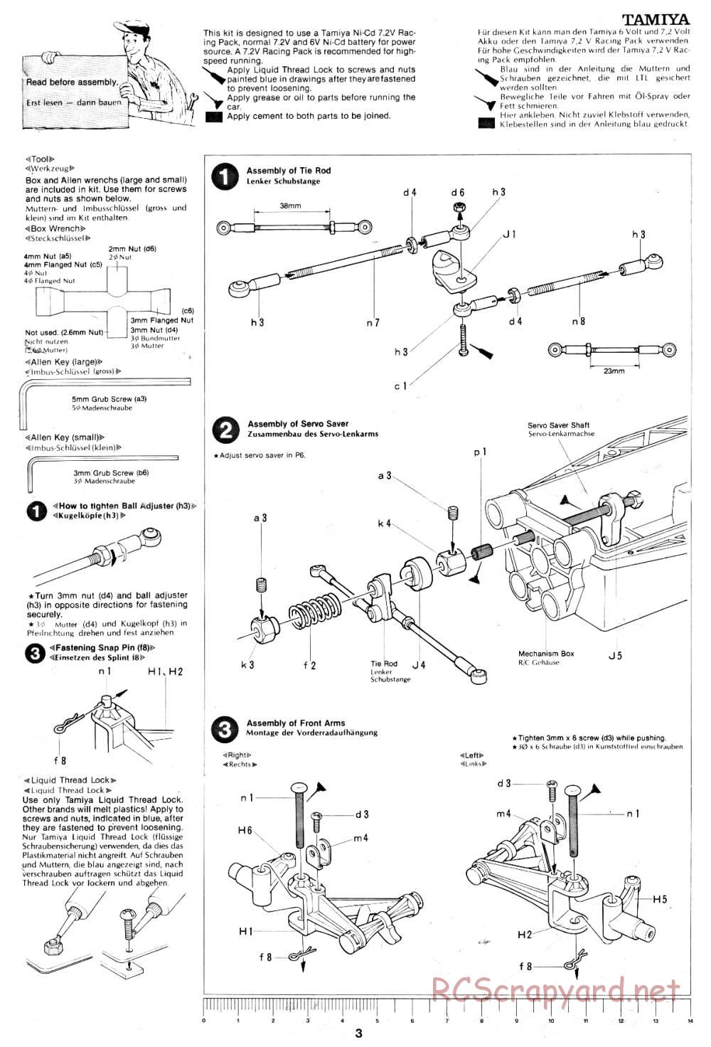 Tamiya - Audi Quattro Rally - 58036 - Manual - Page 3