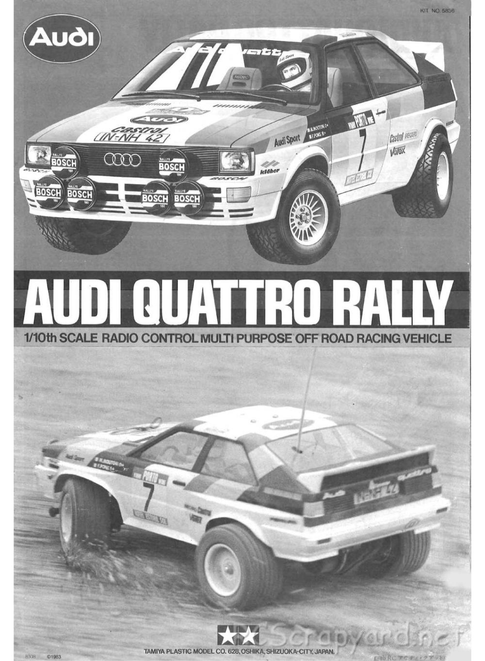 Tamiya - Audi Quattro Rally - 58036 - Manual