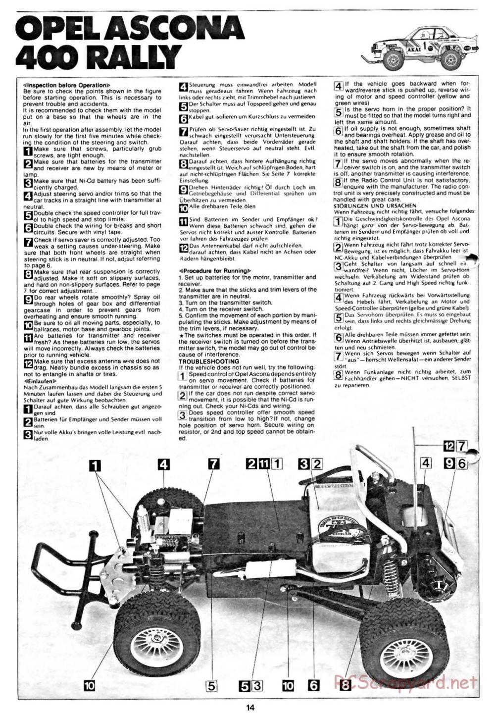 Tamiya - Opel Ascona 400 Rally - 58037 - Manual - Page 14