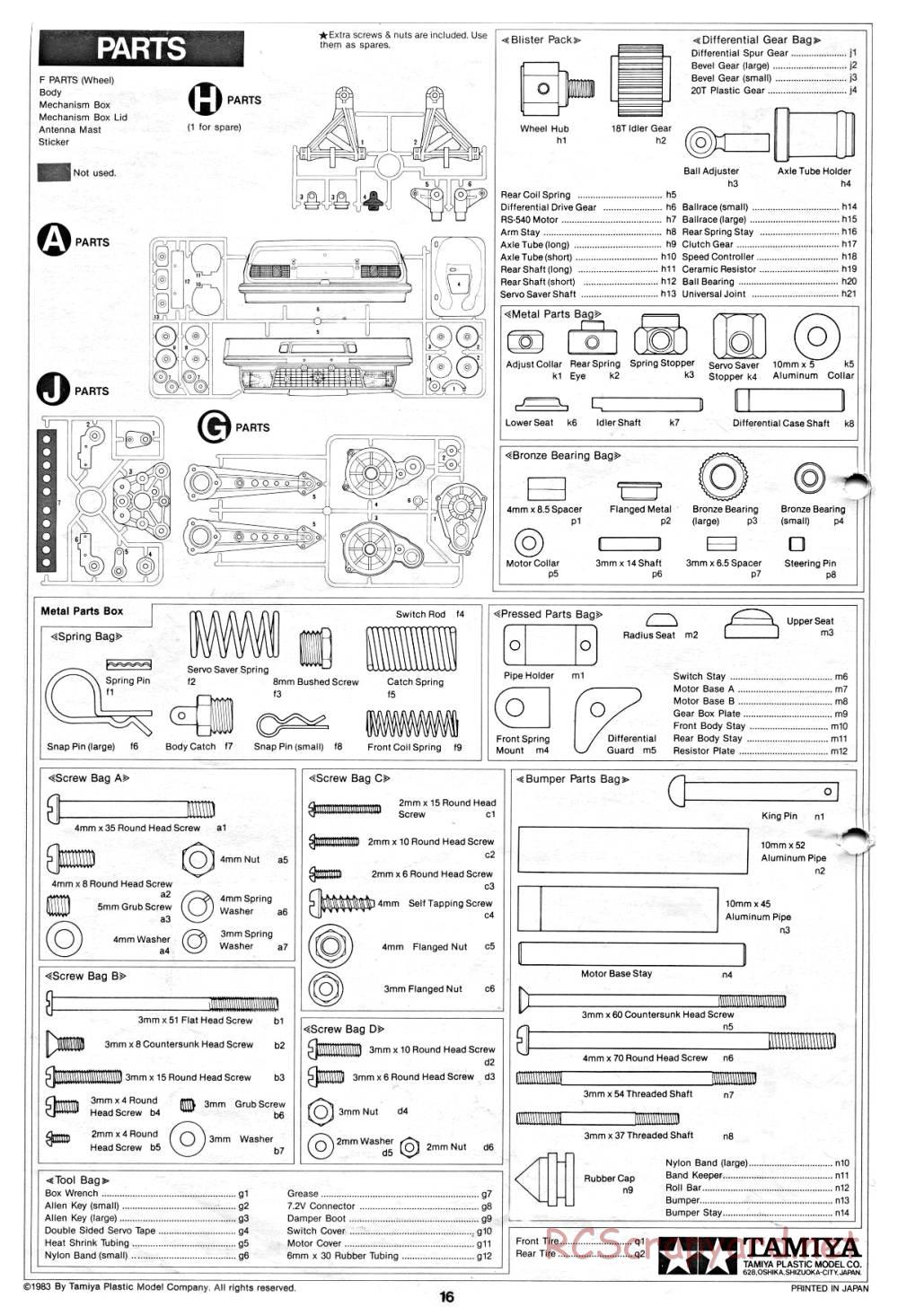 Tamiya - Opel Ascona 400 Rally - 58037 - Manual - Page 16