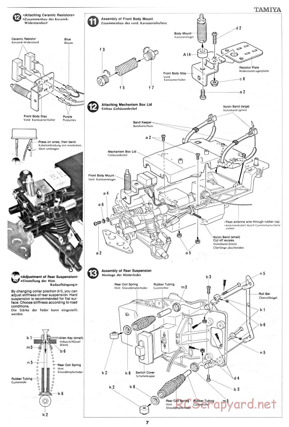 Tamiya - Opel Ascona 400 Rally - 58037 - Manual - Page 7