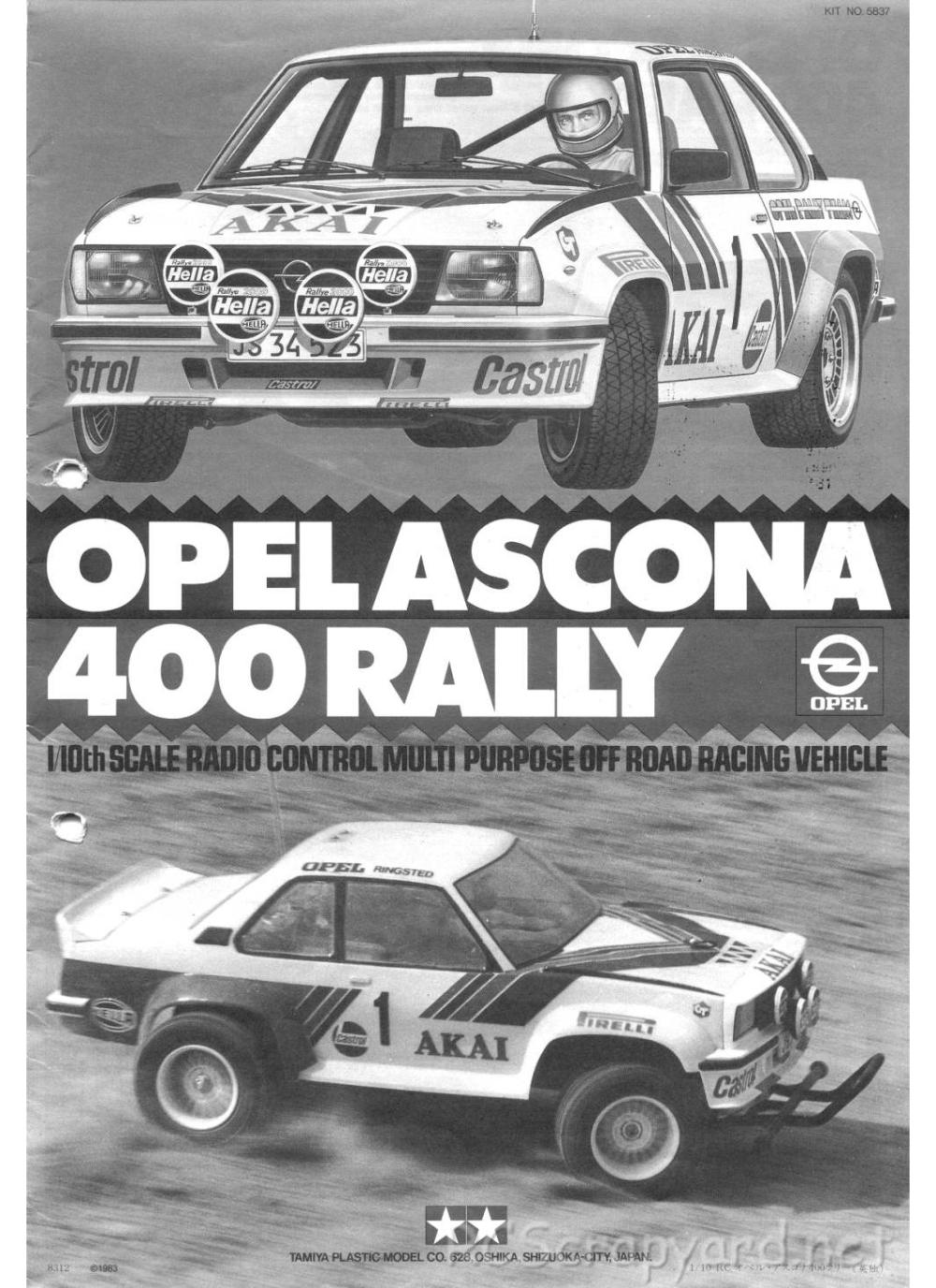 Tamiya - Opel Ascona 400 Rally - 58037 - Manual