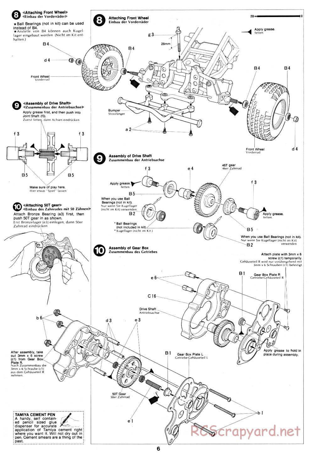 Tamiya - Subaru Brat - 58038 - Manual - Page 6