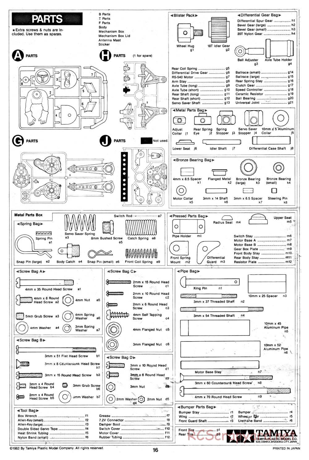 Tamiya - Willy's Wheeler - 58039 - Manual - Page 16
