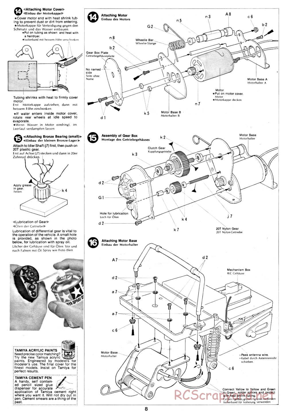 Tamiya - Willy's Wheeler - 58039 - Manual - Page 8