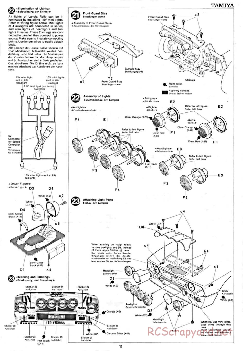 Tamiya - Lancia Rally - 58040 - Manual - Page 11