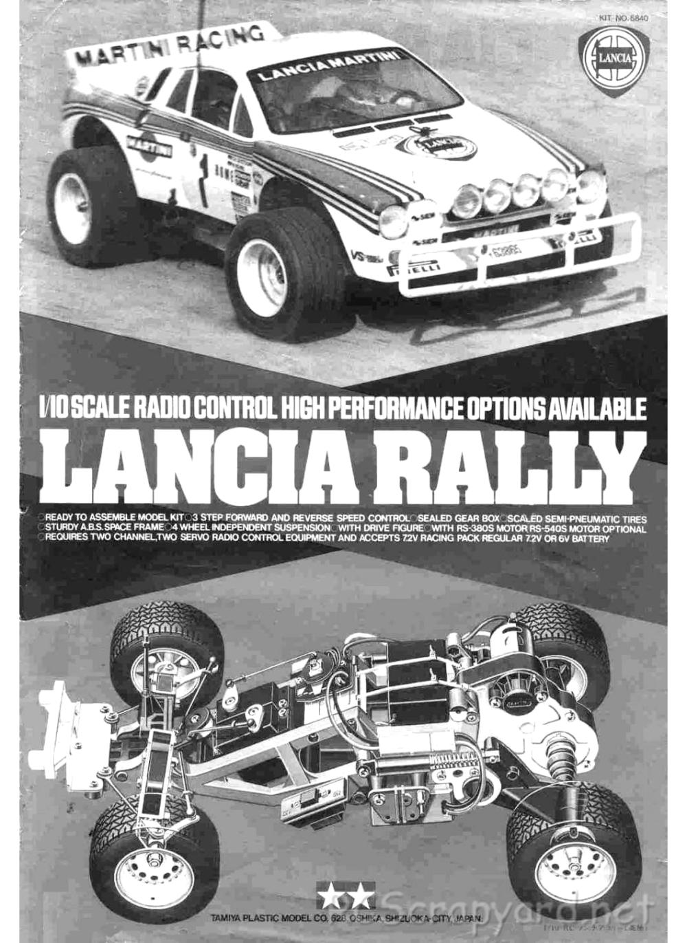 Tamiya - Lancia Rally - 58040 - Manual