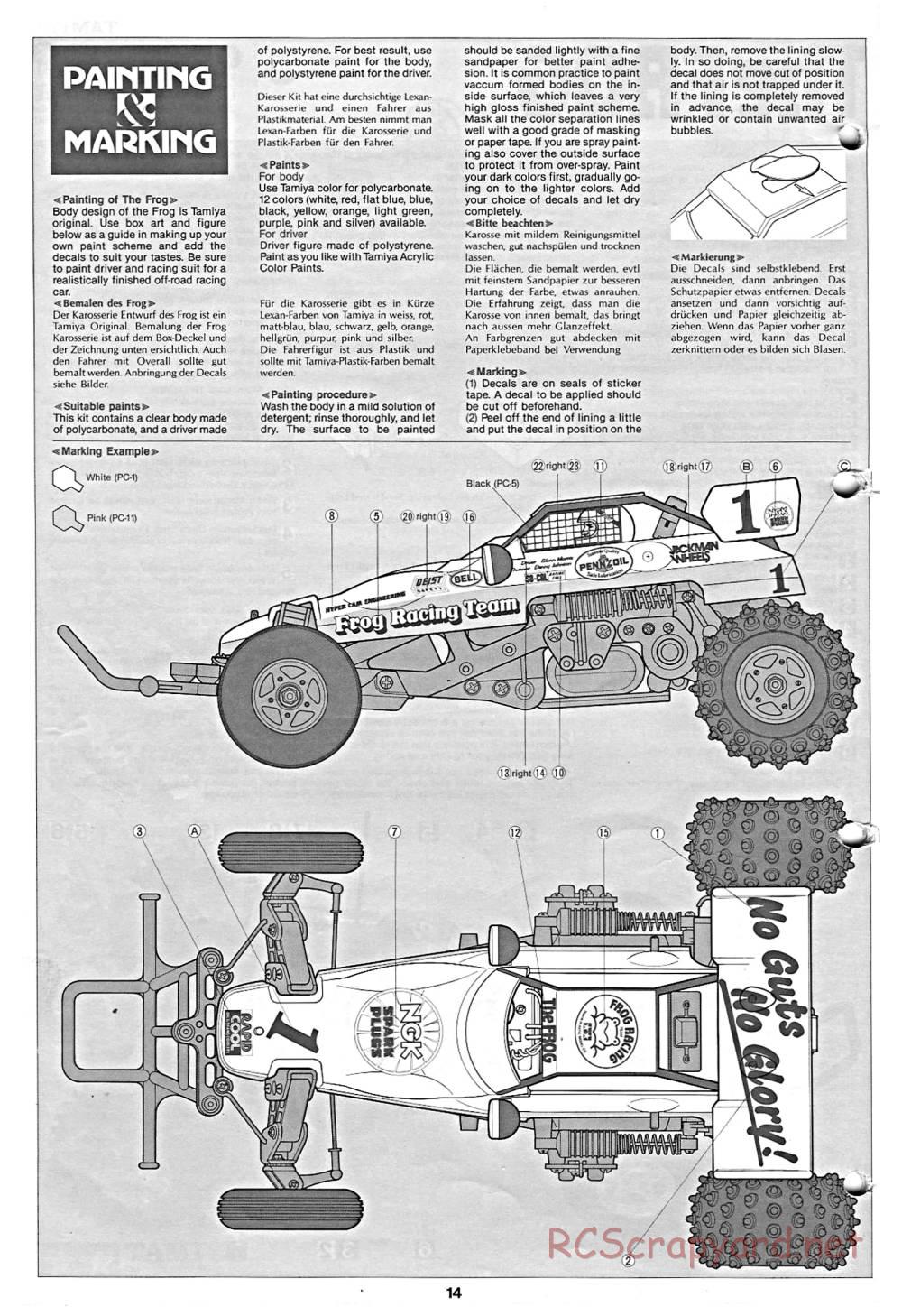 Tamiya - The Frog - 58041 - Manual - Page 14