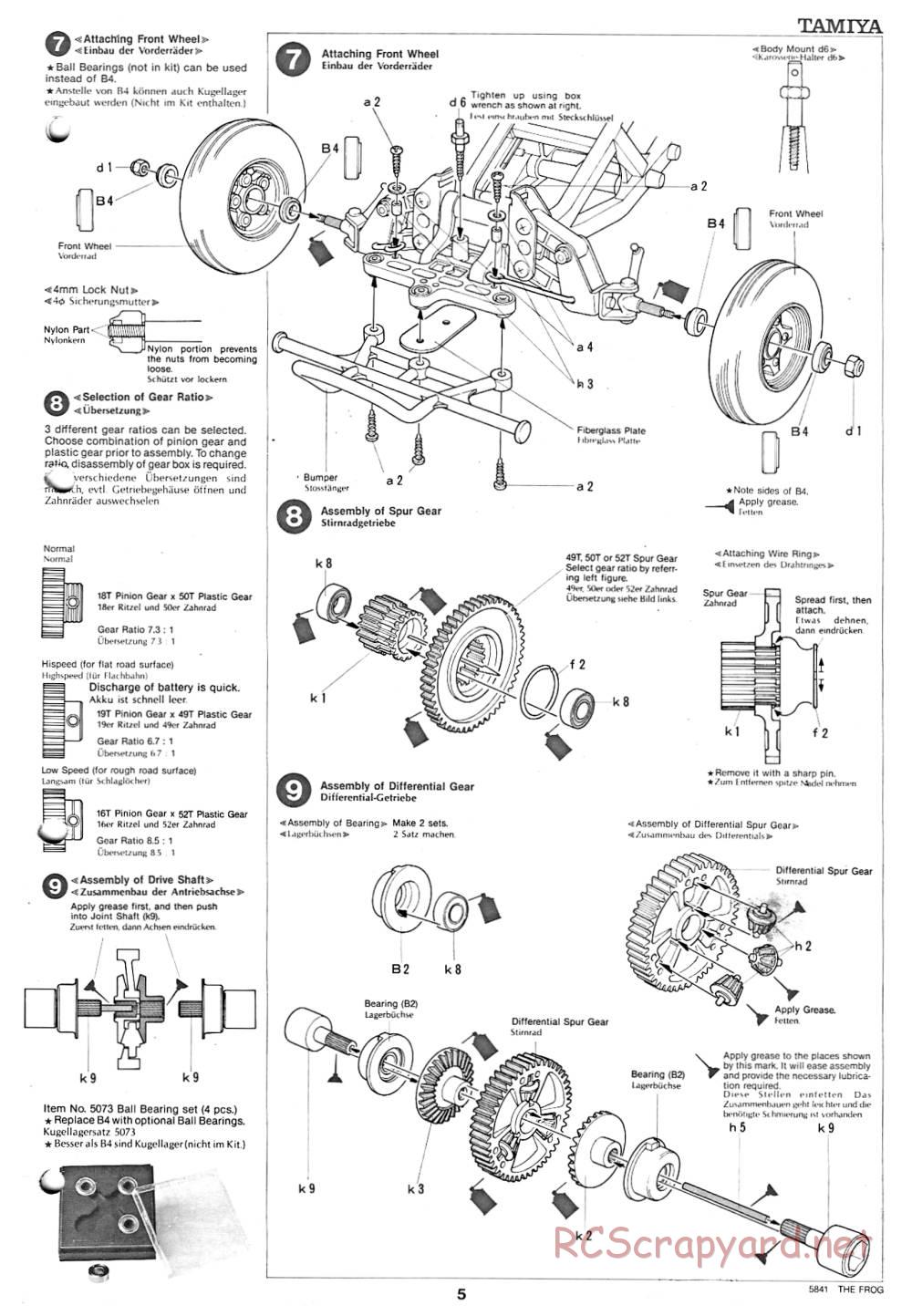 Tamiya - The Frog - 58041 - Manual - Page 5