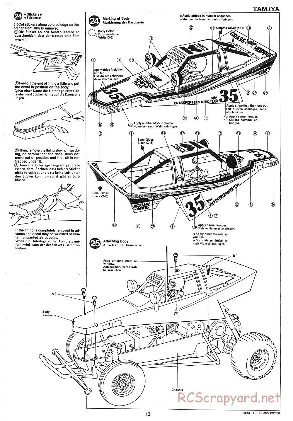 Tamiya - The Grasshopper - 58043 - Manual - Page 13