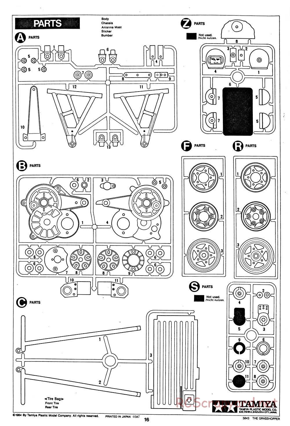 Tamiya - The Grasshopper - 58043 - Manual - Page 16