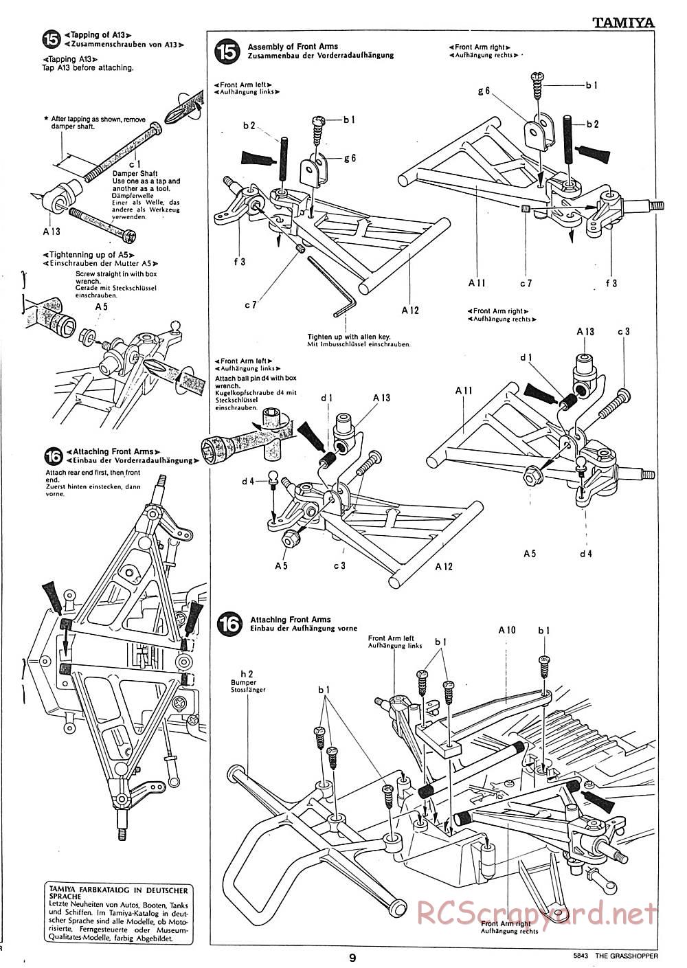 Tamiya - The Grasshopper - 58043 - Manual - Page 9