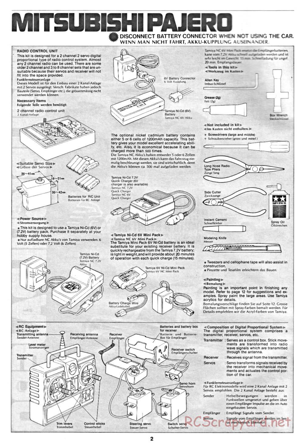 Tamiya - Mitsubishi Pajero - 58044 - Manual - Page 2