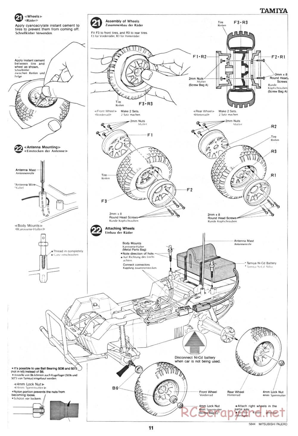 Tamiya - Mitsubishi Pajero - 58044 - Manual - Page 11