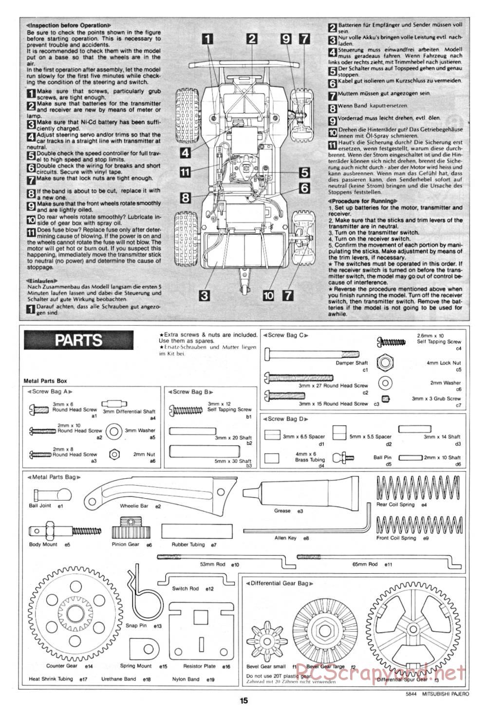 Tamiya - Mitsubishi Pajero - 58044 - Manual - Page 15