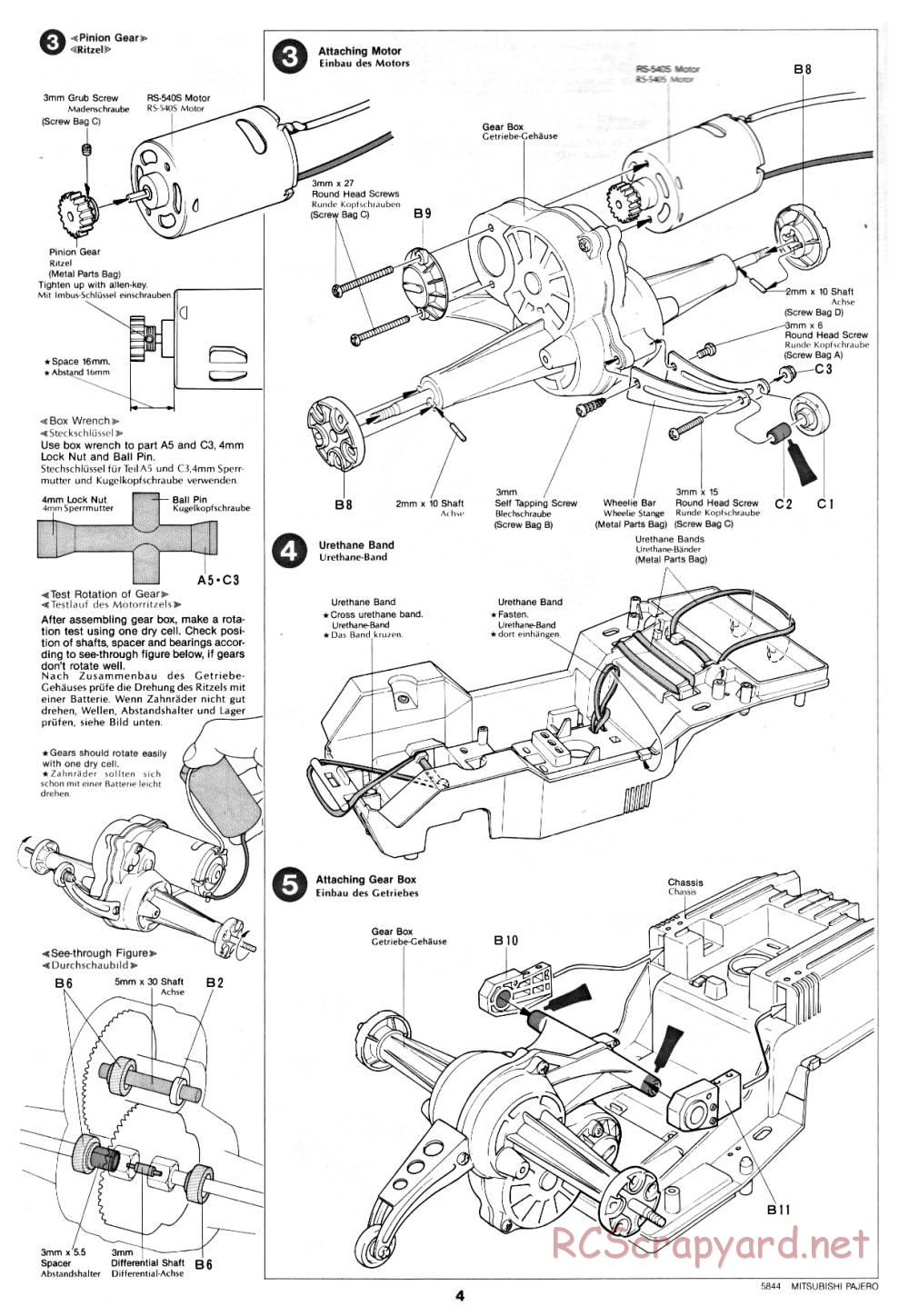 Tamiya - Mitsubishi Pajero - 58044 - Manual - Page 4