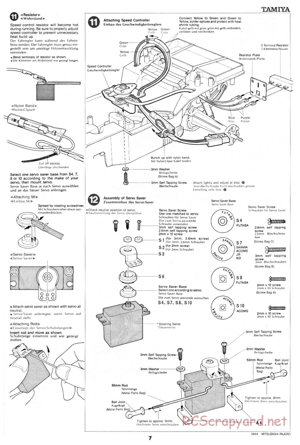 Tamiya - Mitsubishi Pajero - 58044 - Manual - Page 7