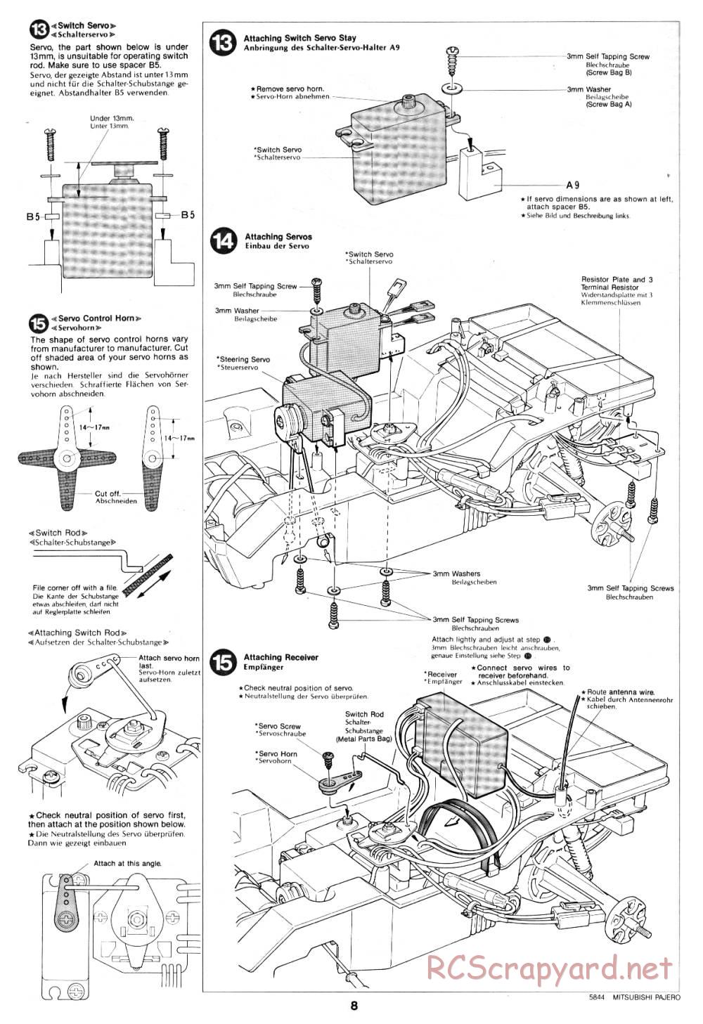 Tamiya - Mitsubishi Pajero - 58044 - Manual - Page 8