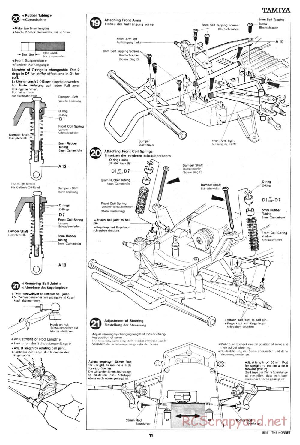 Tamiya - The Hornet - 58045 - Manual - Page 11