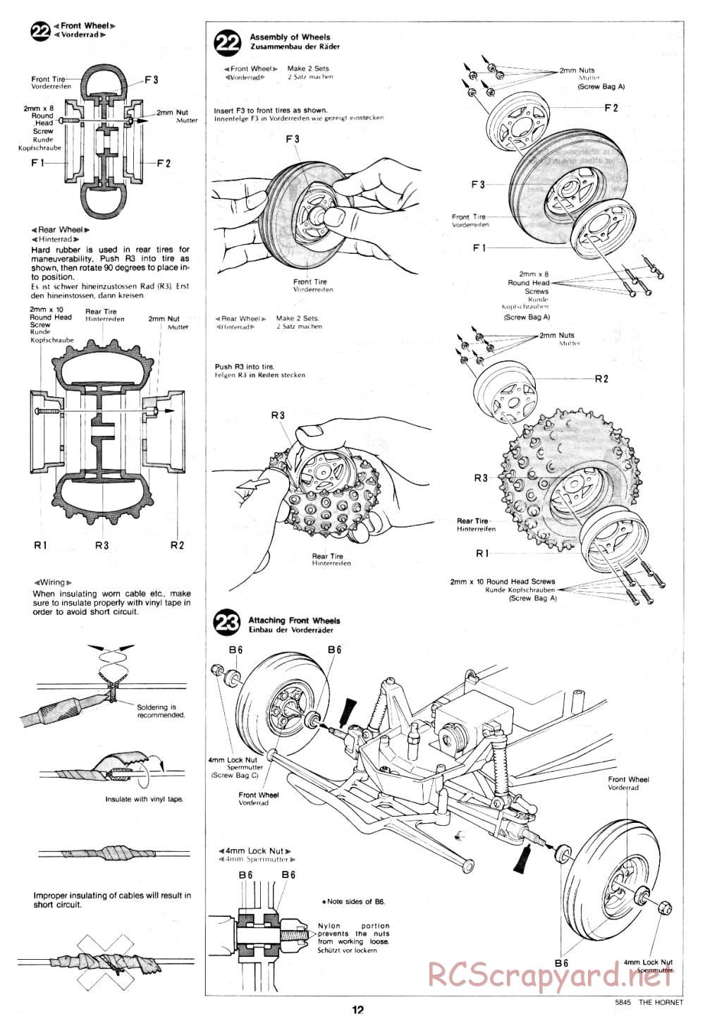 Tamiya - The Hornet - 58045 - Manual - Page 12