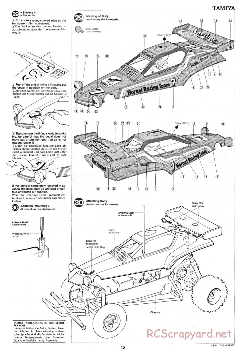 Tamiya - The Hornet - 58045 - Manual - Page 15