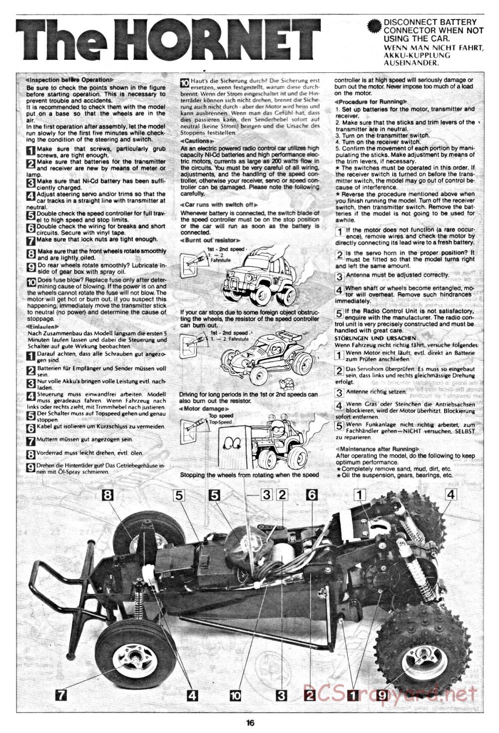 Tamiya - The Hornet - 58045 - Manual - Page 16