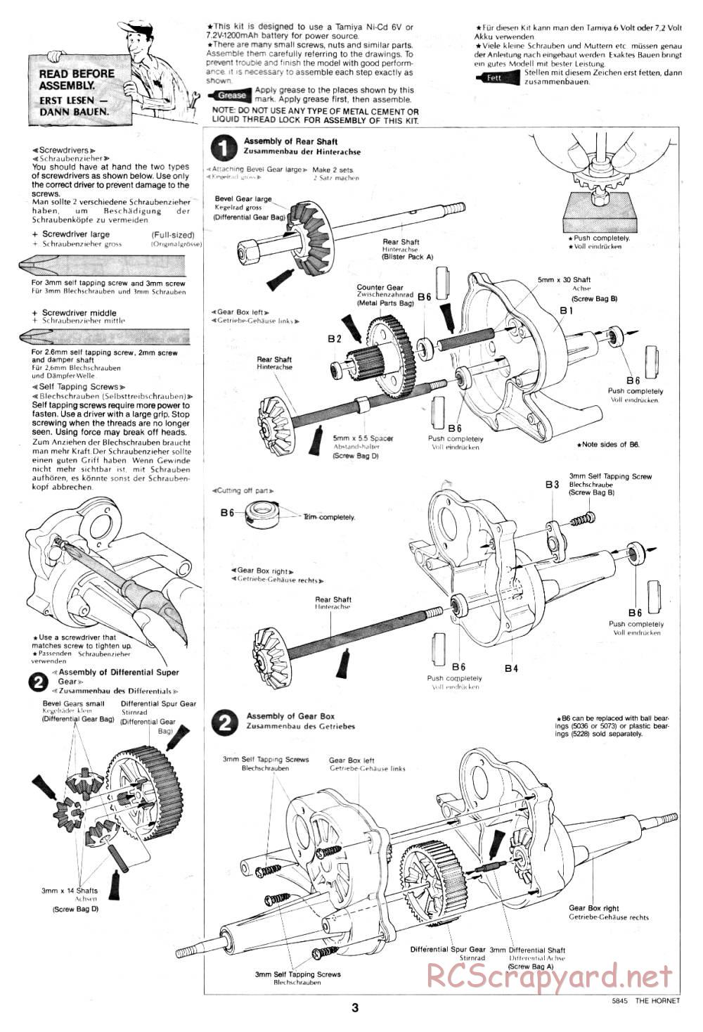 Tamiya - The Hornet - 58045 - Manual - Page 3