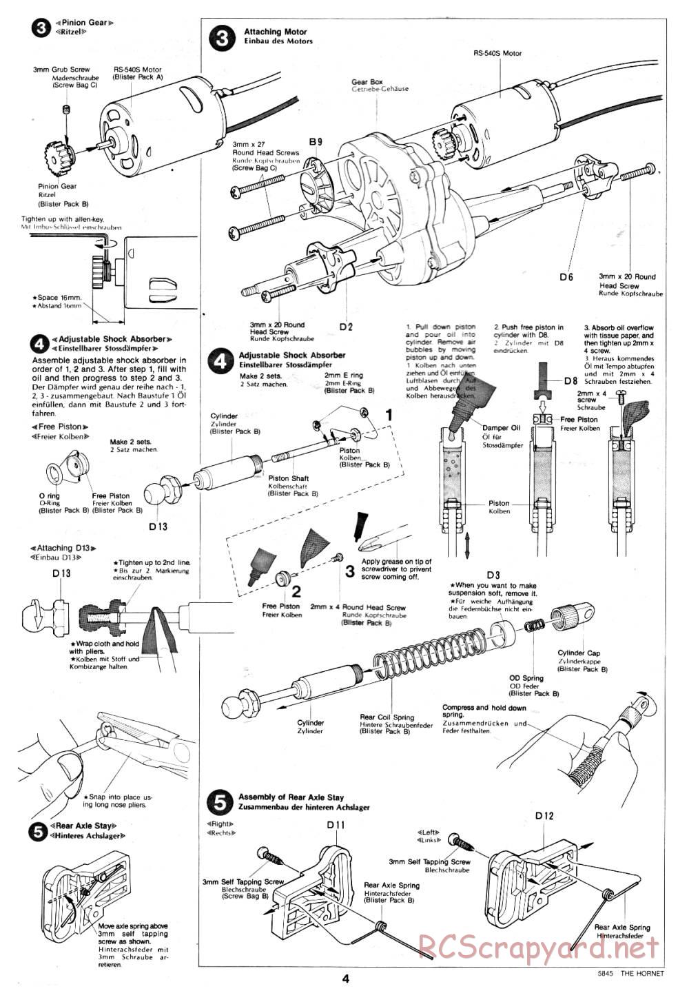 Tamiya - The Hornet - 58045 - Manual - Page 4