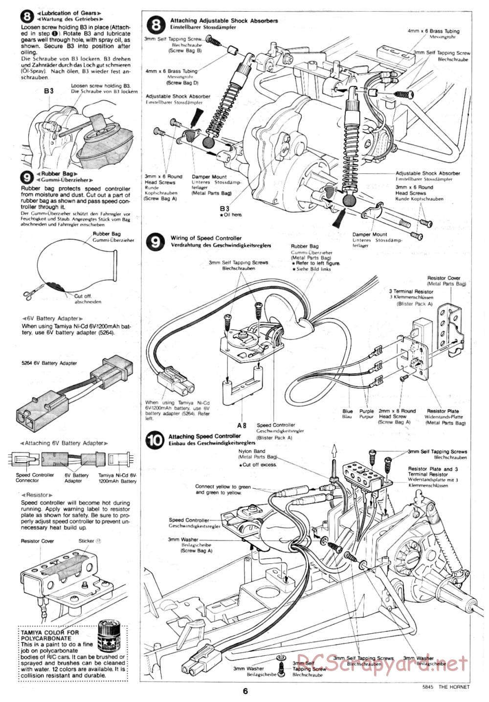 Tamiya - The Hornet - 58045 - Manual - Page 6